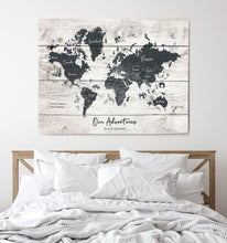 Personalised WORLD Detailed Travel Map Pin Board- With Animals