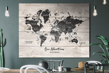 Personalised WORLD Detailed Travel Map Pin Board- With Animals