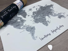 Personalised Scratch Off Map Hand drawn Watercolour World Atlas