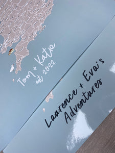 Personalised Scratch Off Map Hand drawn Watercolour UK MAP of England Ireland Scotland
