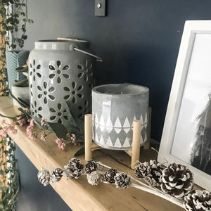 Scandi Embossed Concrete Candle Pots