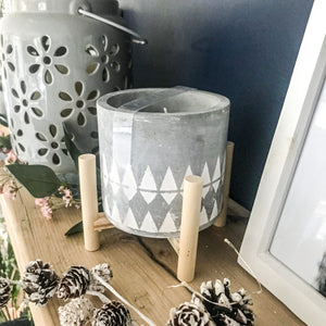 Scandi Embossed Concrete Candle Pots
