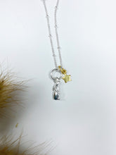Handmade Celestial Star Gazing Hare Satellite Necklace - Silver rabbit with gold star.  My beautiful Celestial Star Gazing Hare necklace was made by myself as I love all things celestial and I absolutely love natural gemstones and crystal.   sterling silver with 18" gold plated necklace.