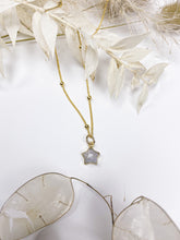 Handmade Moonstone Crystal Gemstone Gold Star Satellite Necklace