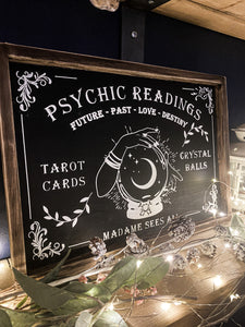 Psychic Crystal Ball - Halloween Farmhouse Wood Sign A3