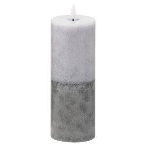 SET OF 3 Luxe Collection Natural Glow Grey Dipped LED Candle