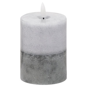 SET OF 3 Luxe Collection Natural Glow Grey Dipped LED Candle