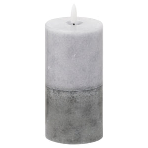 SET OF 3 Luxe Collection Natural Glow Grey Dipped LED Candle