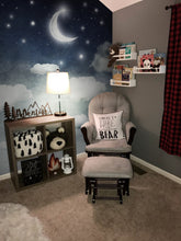 Peel and Stick Starry Night Sky Wall Mural Nursery Bedroom Wallpaper - Stars Cresent Moon Clouds