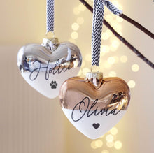 Personalised Metallic Dipped Ceramic Heart Bauble