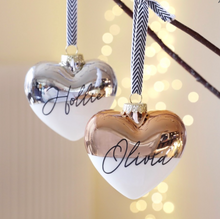 Personalised Metallic Dipped Ceramic Heart Bauble