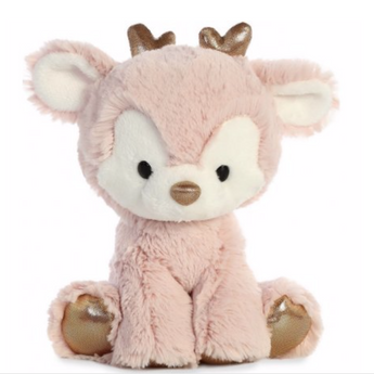 Pink Reindeer Soft Toy - Fireflies Designs