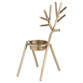 Gold Stick Reindeer Tea Light Holder