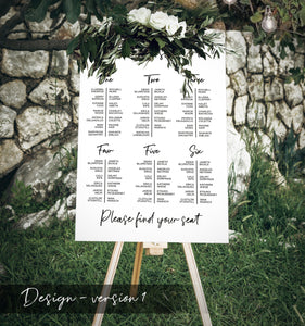 Wedding Seating Plan Large A1 Sign - Wedding Decor, Wedding Signage, Personalised Bespoke Wedding Planning