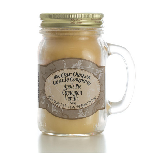 Apple Pie Cinnamon & Vanillia LARGE Mason Jar Scented Candle