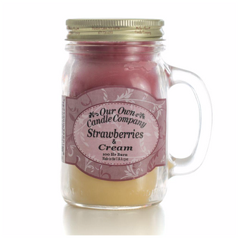 Strawberry and Cream LARGE Mason Jar Scented Candle
