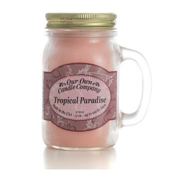 Tropical Paradise LARGE Mason Jar Scented Candle - Fireflies Designs