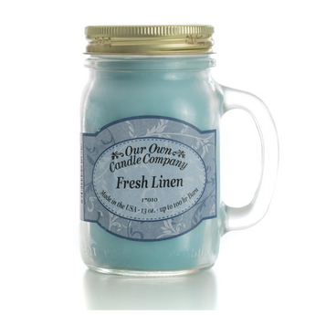 Fresh Linen LARGE Mason Jar Scented Candle