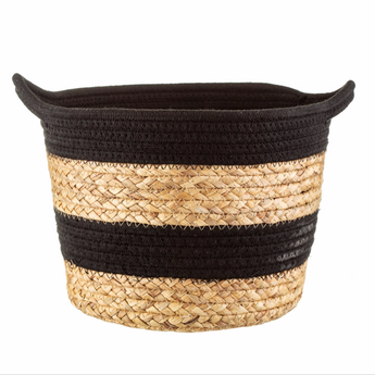 Black Rope & Grass Stripe Basket