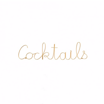 Cocktails Wire Word Gold