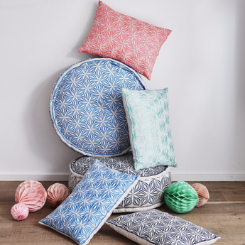 Martha Geometric Cushions Rectangular on Linen