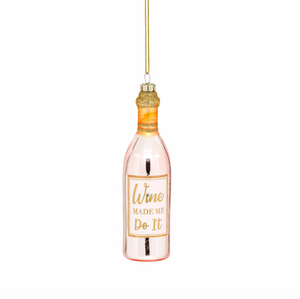 The Wine Made Me Do It Shaped Bauble SET OF X2