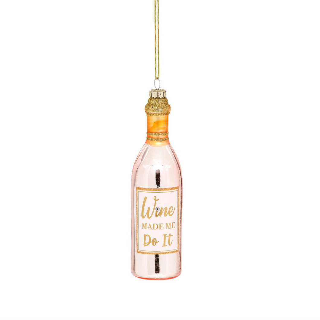 The Wine Made Me Do It Shaped Bauble SET OF X2