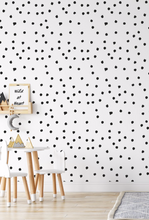 Peel and Stick Ditsy Dots Polka Dot Monochrome Wallpaper Wall Mural - Office Home Nursery Removable wallpaper