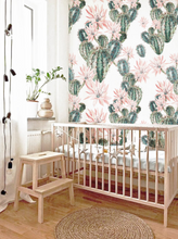 Peel and Stick CACTUS FLOWER Wallpaper Watercolour Flower Pink Peach 