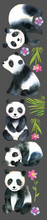 Panda Nursery Wall Stickers / Decals - Childrens Bedroom, Bear Mural, New Baby, Kids Bedroom