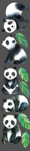 Panda Nursery Wall Stickers / Decals - Childrens Bedroom, Bear Mural, New Baby, Kids Bedroom