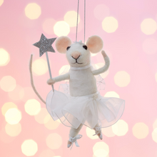 FAIRY MOUSE WITH STAR WAND FELT HANGING DECORATION