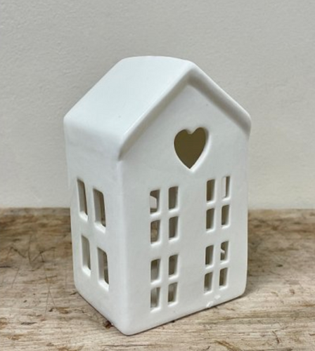 DAINTY WHITE LED HOUSE, 12CM