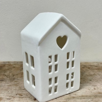 DAINTY WHITE LED HOUSE, 12CM