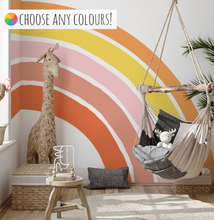 Boho Style Rainbow Wall Peel and Stick Wallpaper Mural | Kids Room Playroom Decor Art | Custom ANY Colour