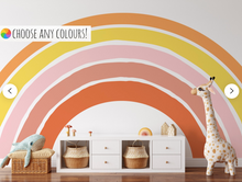 Boho Style Rainbow Wall Peel and Stick Wallpaper Mural | Kids Room Playroom Decor Art | Custom ANY Colour