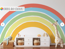 Boho Style Rainbow Wall Peel and Stick Wallpaper Mural | Kids Room Playroom Decor Art | Custom ANY Colour