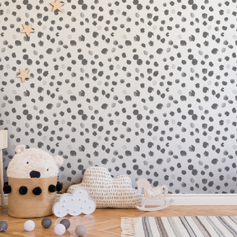 Peel and Stick Ditsy Dots Polka Dot Monochrome Wallpaper Wall Mural - Office Home Nursery Removable wallpaper