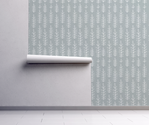 NEW! Peel and Stick Leaf Pattern Duck Egg Nursery Baby Removable and Traditional Wallpaper