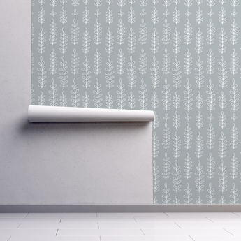 NEW! Peel and Stick Leaf Pattern Duck Egg Nursery Baby Removable and Traditional Wallpaper
