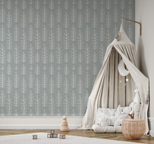 NEW! Peel and Stick Leaf Pattern Duck Egg Nursery Baby Removable and Traditional Wallpaper