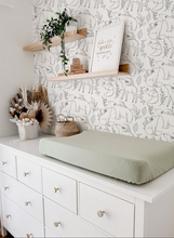 NEW! Peel and Stick or Traditional Woodland Forest Animals Nursery Baby Removable Wallpaper Pattern - Trees Bear Deer Rabbit Flowers Fox