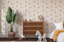 Peel and Stick or Traditional Nursery Wallpaper - Vintage Daisy Eucalyptus Watercolour white and Pink Flower Floral Pattern ANY COLOUR
