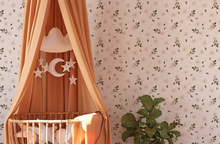 Peel and Stick or Traditional Nursery Wallpaper - Vintage Daisy Eucalyptus Watercolour white and Pink Flower Floral Pattern ANY COLOUR