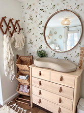 Peel and Stick or Traditional Nursery Wallpaper - Vintage Daisy Eucalyptus Watercolour white and Pink Flower Floral Pattern ANY COLOUR