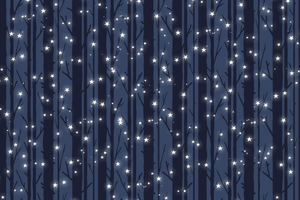 Peel and Stick and Traditional Starry Night Sky Wall Mural Nursery Bedroom Wallpaper - Stars Cresent Moon trees