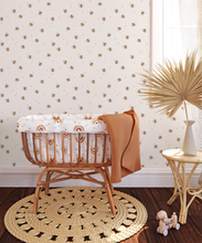 Farm Animals / Bumblebee Bee Neutral Drawn Floral Wall Mural - Peel and Stick or Traditional Wallpaper - Girls Boys Flower Bedroom