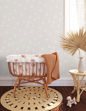 Peel and Stick or Traditional Nursery Wallpaper - Vintage Daisy Eucalyptus Watercolour white and Pink Flower Floral Pattern ANY COLOUR