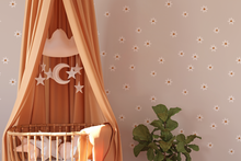 Peel and Stick or Traditional Nursery Wallpaper - Vintage Daisy Eucalyptus Watercolour white and Pink Flower Floral Pattern ANY COLOUR
