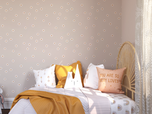 Peel and Stick or Traditional Nursery Wallpaper - Vintage Daisy Eucalyptus Watercolour white and Pink Flower Floral Pattern ANY COLOUR